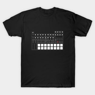 Analogue Drum Machine White Lines T-Shirt